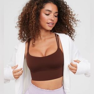 Offline by Aerie Real Me Hold Up! Sports Bra - Dark Maple
